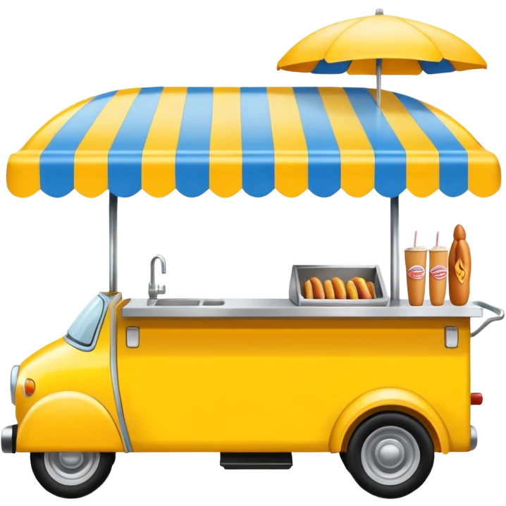 yellow food cart. emoji