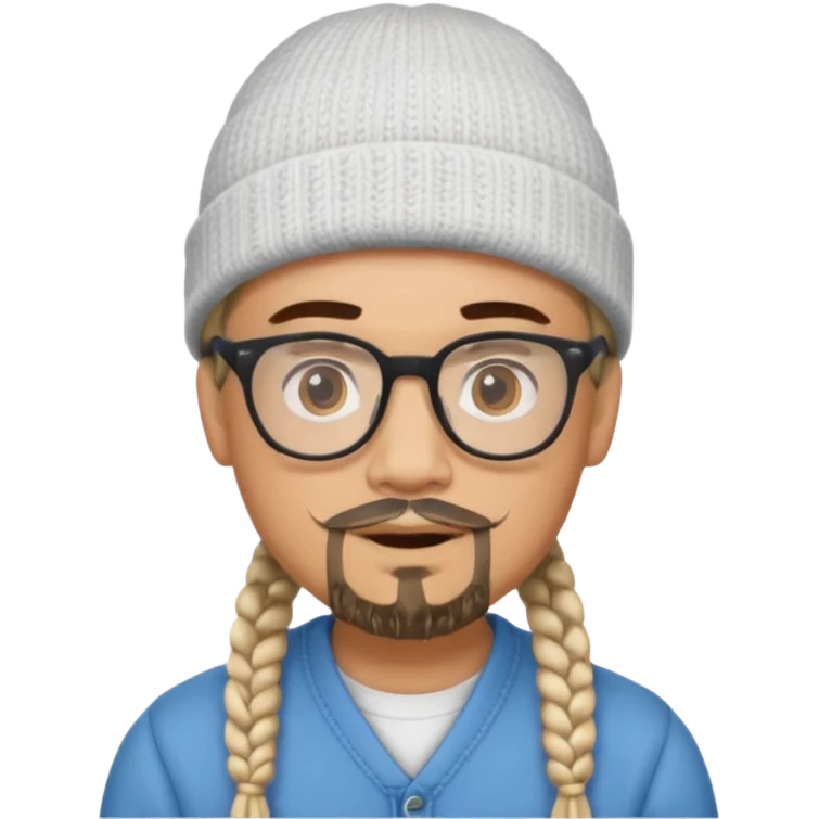 man with braids glasses beanie and goatee emoji
