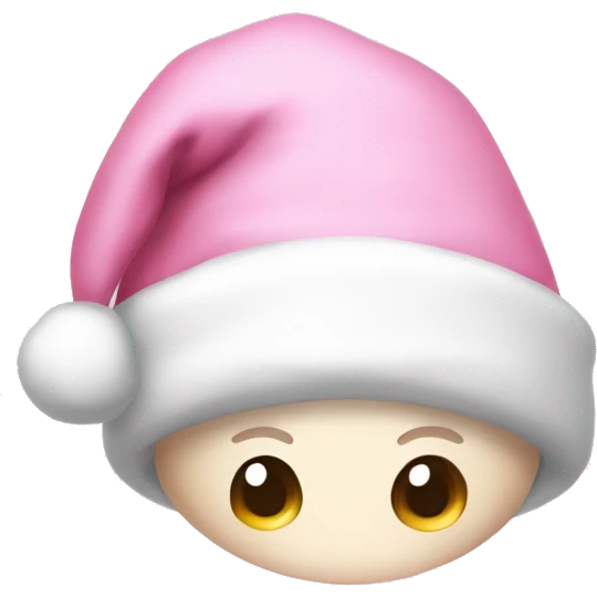 aesthetic light pink santa hat emoji