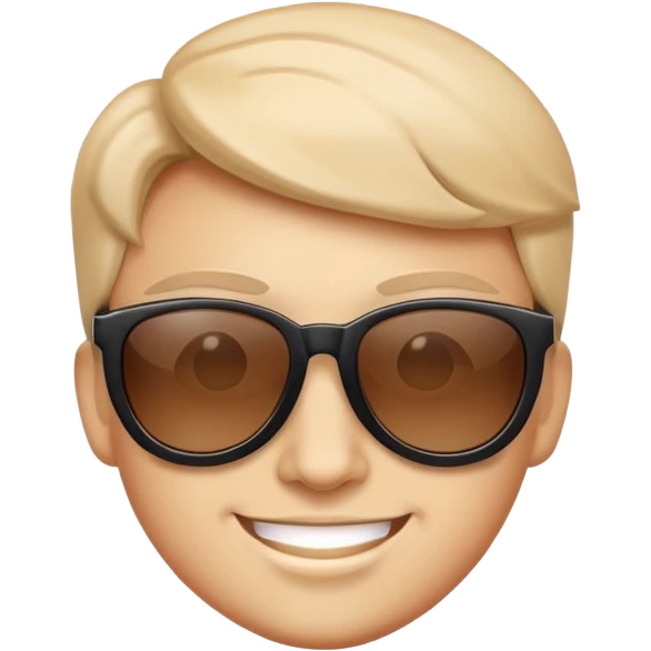 face with sunglasses, confident smile emoji