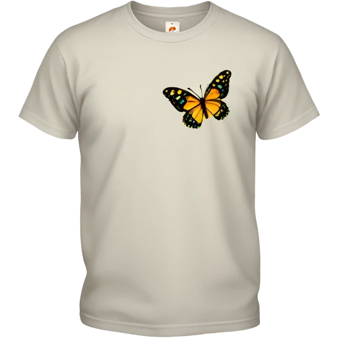 small t shirt with small butterfly emoji