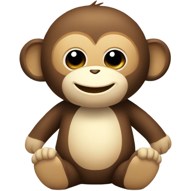 Stuffed toy cute monkey smiling more looking like a stuffed teddy bear  emoji