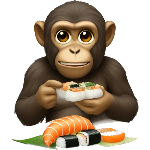 monket eating sushi emoji