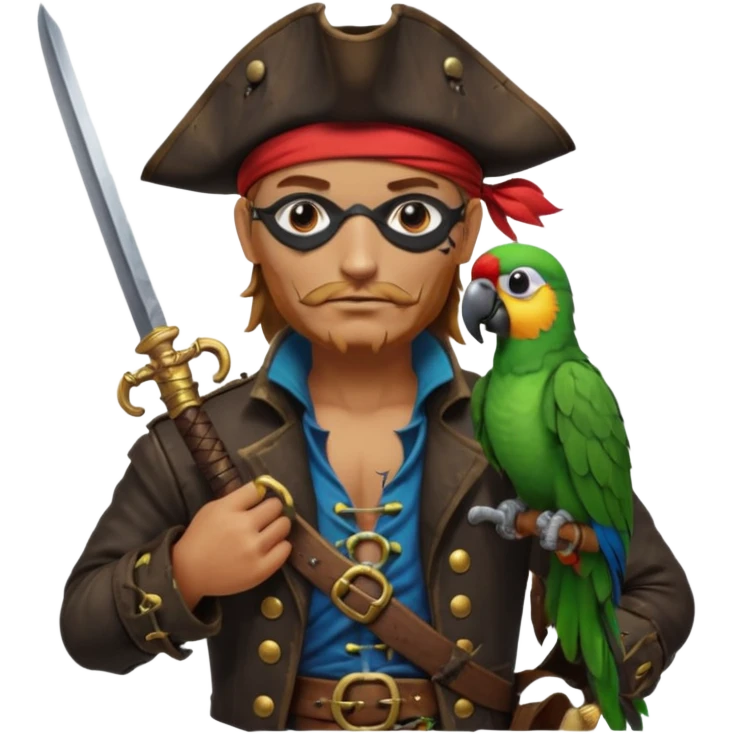 pirate and parrot emoji