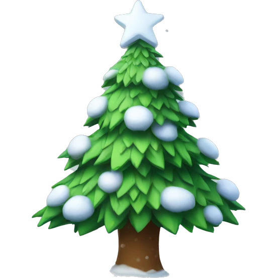 christmas tree with snow emoji
