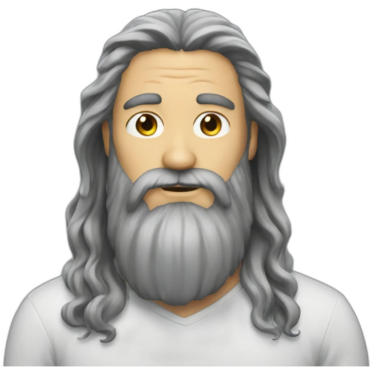 man long hair and long beard beard emoji