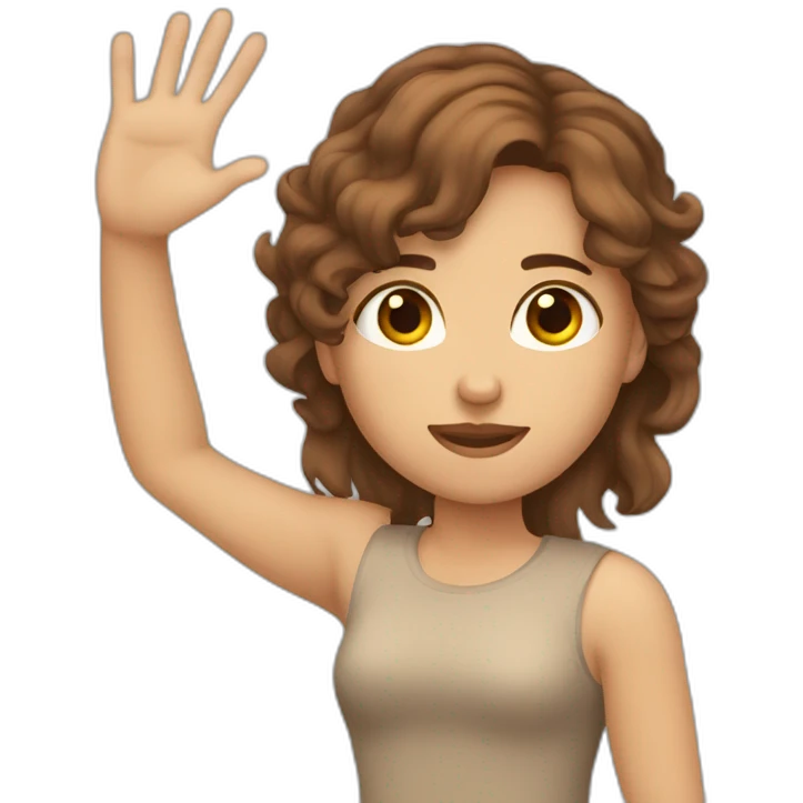 a wavy brown hair tan skin  girl with broken hand emoji