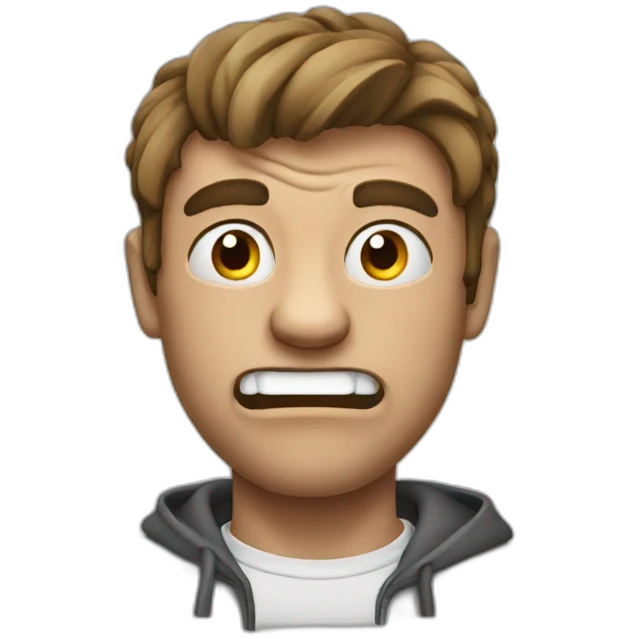 Ugly guy being crazy emoji