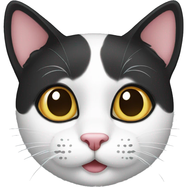 black and white cat head emoji