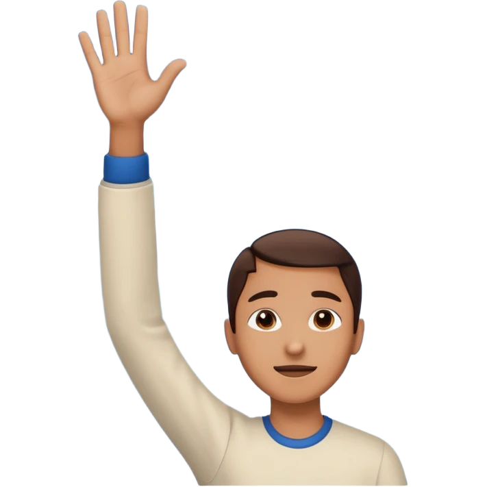 Thankfull raising hands towards high blue sky for helping out emoji