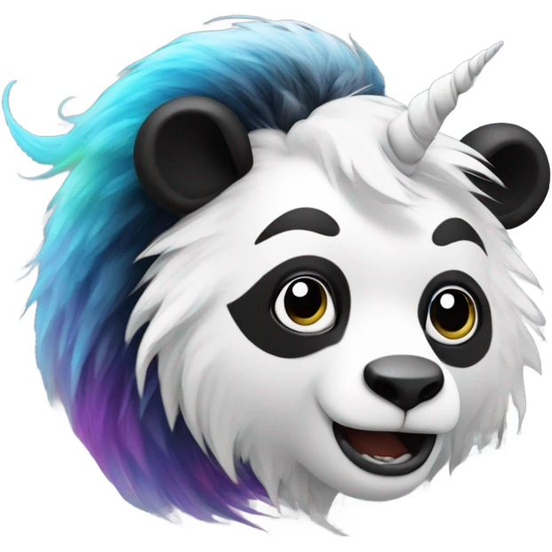 A panda mixed with a unicorn emoji