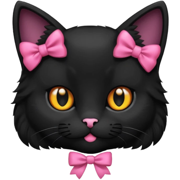 black cat with bows emoji