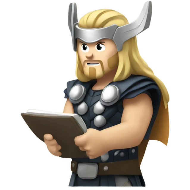 thor writing code emoji