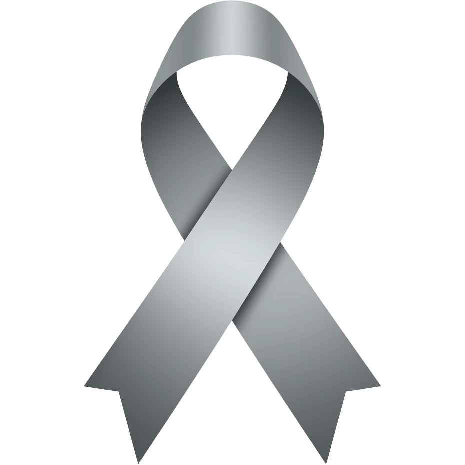 Grey awareness ribbon emoji