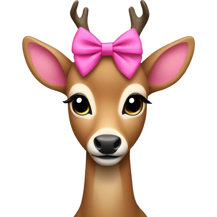 a deer with a pink bow emoji
