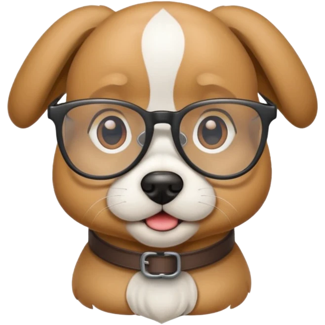 Un perro con lentes emoji