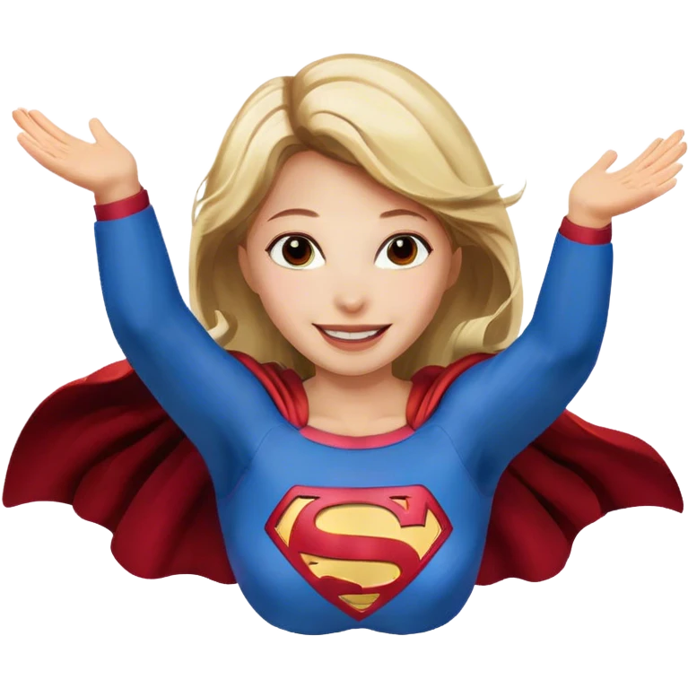 Supergirl fly in the sky face emoji
