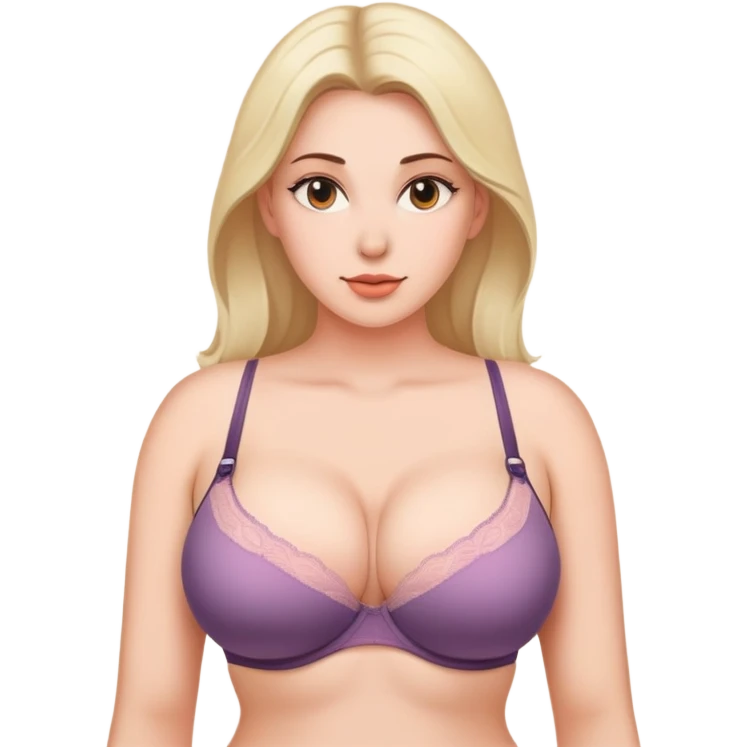 Woman with massive boobs with bra emoji