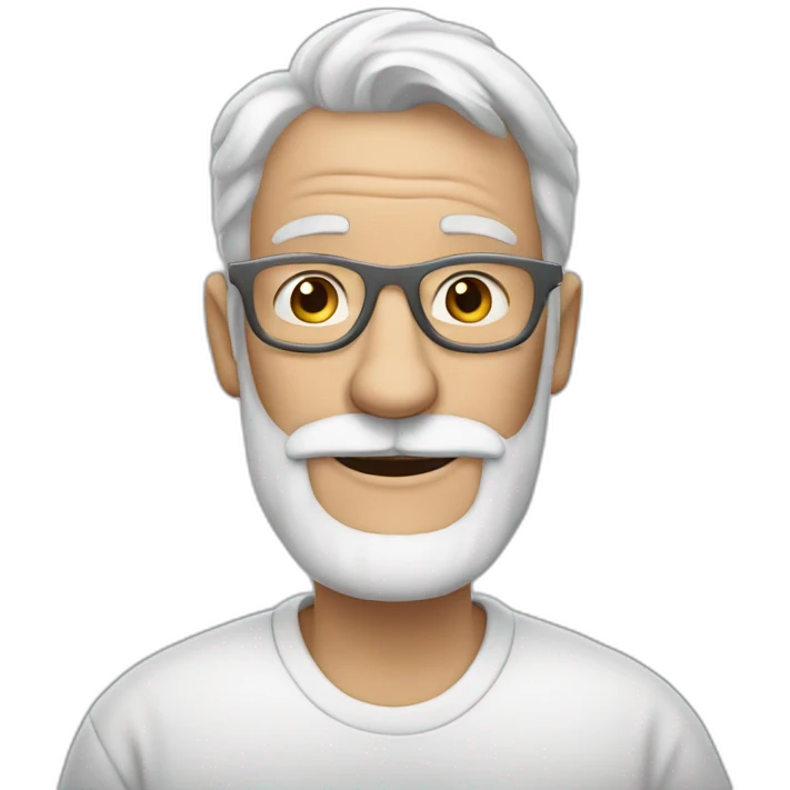 grandpa white glasses 50 years old gray beard emoji