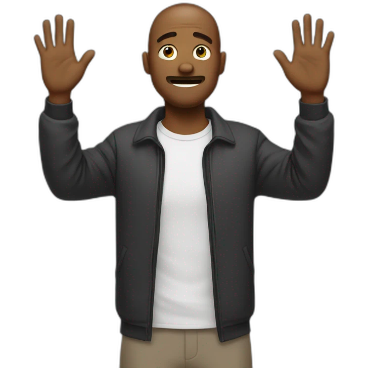 man dont know helpless with his hands up emoji