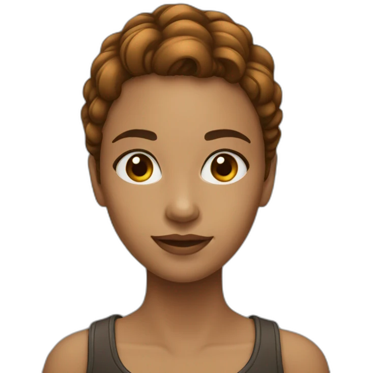Ado fille cheveux chatain emoji
