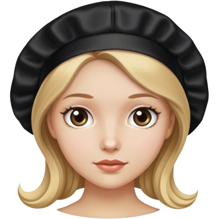 dark blonde haired white girl with a black silk bonnet emoji