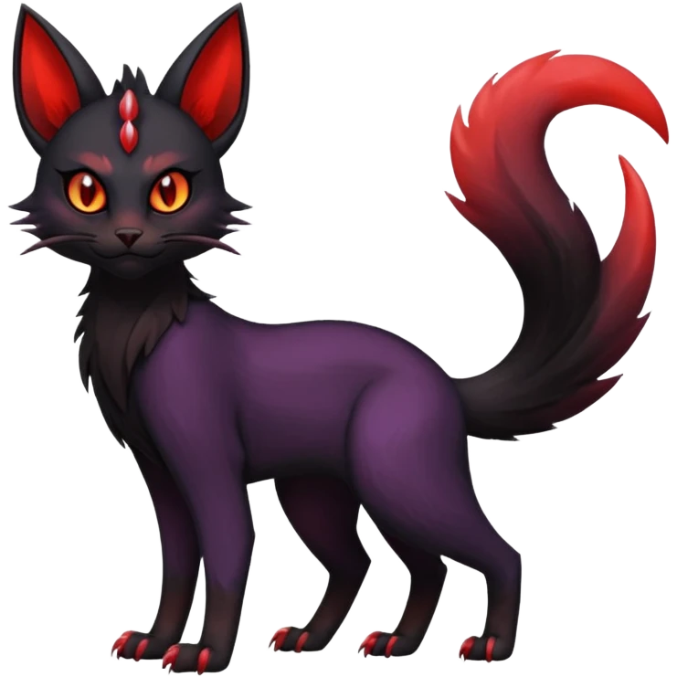 Black edgy Noivern-Noibat-Purloin-Torracat-Lykoi-Caracal-cat-Fakemon-fusion-hybrid-creature emoji