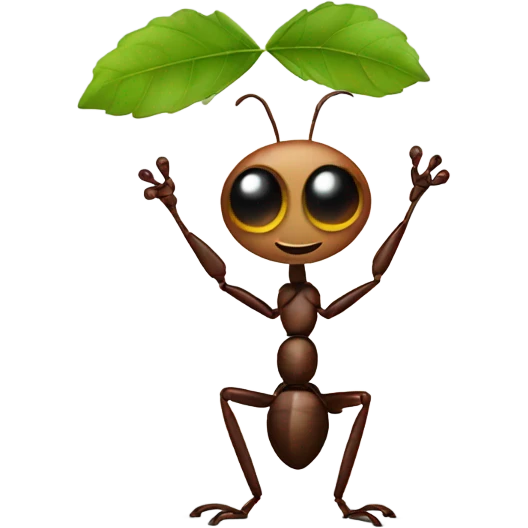 an ant holds a branch in its paws emoji