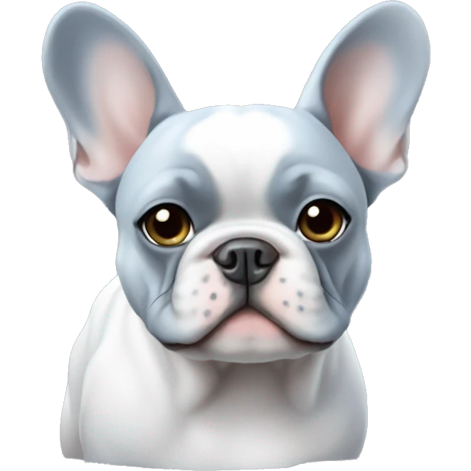 Blue French bulldog with white chest  emoji