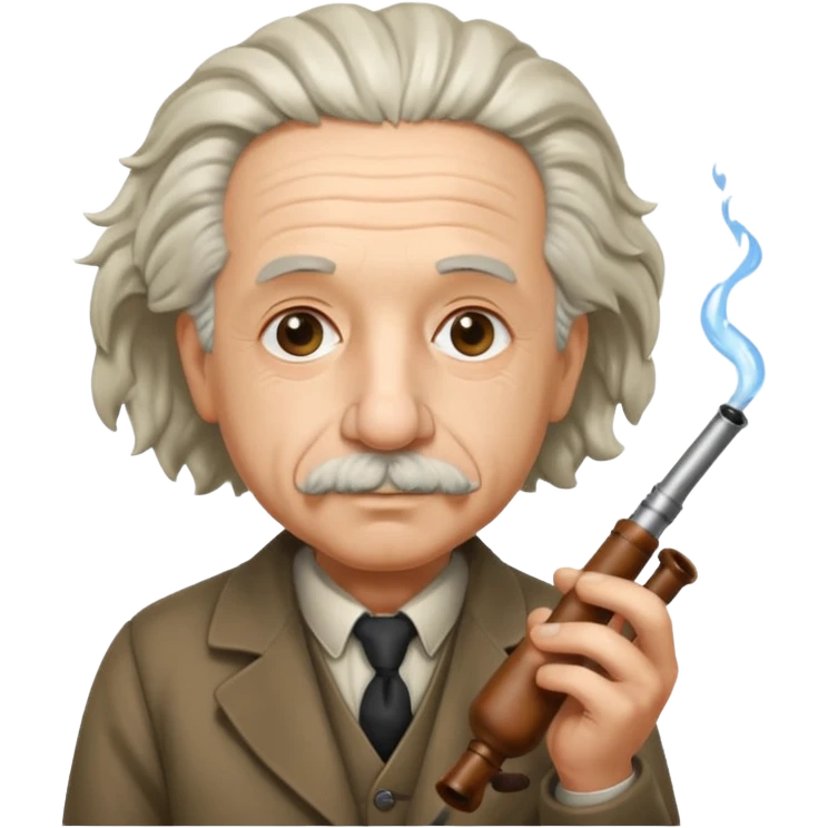 Albert Einstein holding emoji