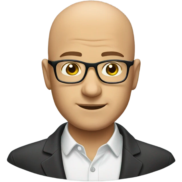 bald man with glasses indoors emoji