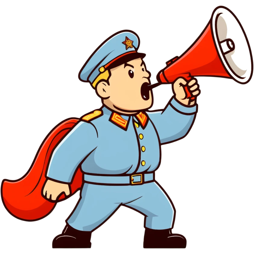 Soviet general shouting into a megaphone emoji