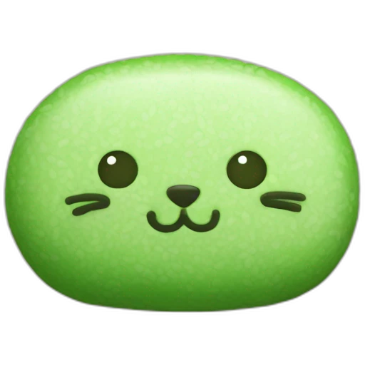 green rice cake mochi cat emoji