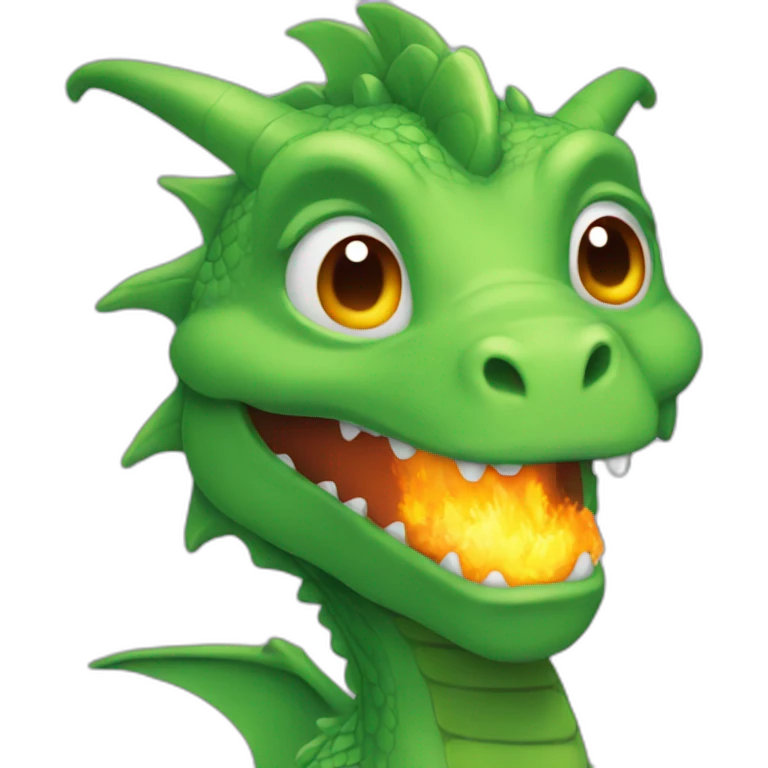 Very silly dragon flame kiss emoji