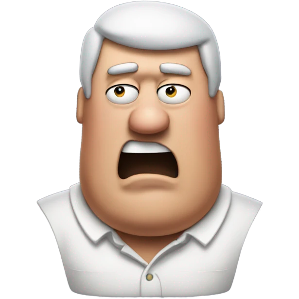 Peter griffin with a moai head emoji