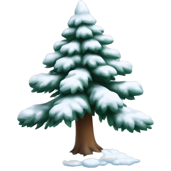 beautiful snowy spruce  emoji