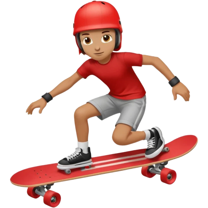 Skater with red skateboard emoji