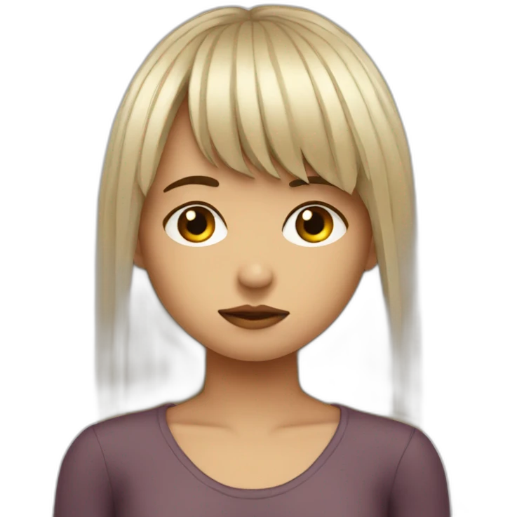 beatiful fringe girl sad about a boy emoji