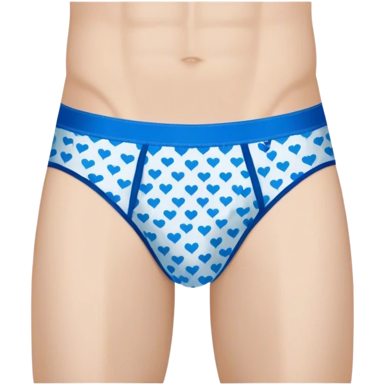 Blue heart patterned men’s briefs  emoji