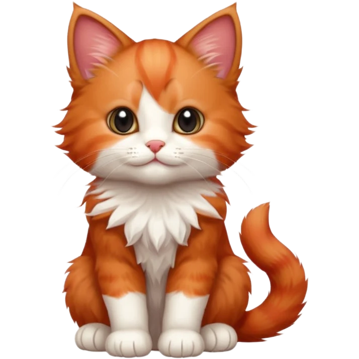 a sitting red kitten emoji