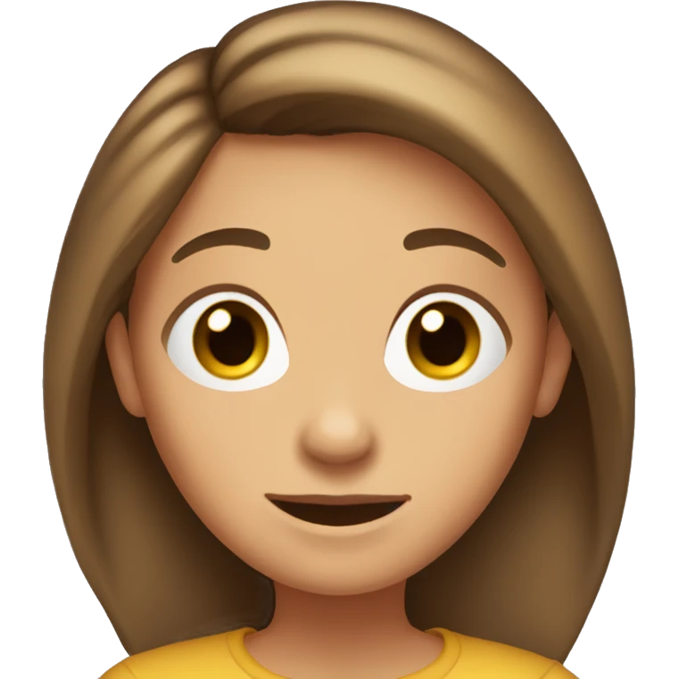 browned hair girl, around 12 years old emoji