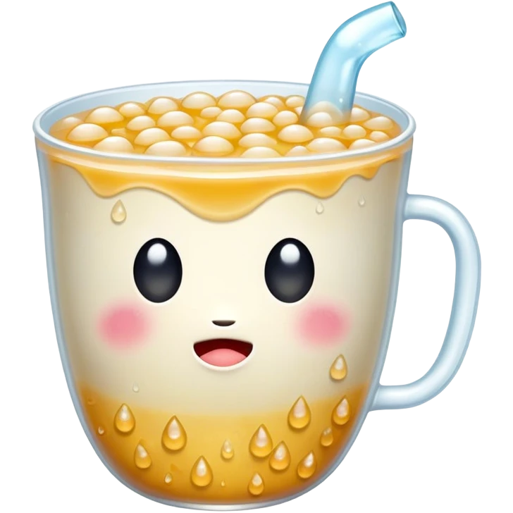 A crying cup of boba emoji