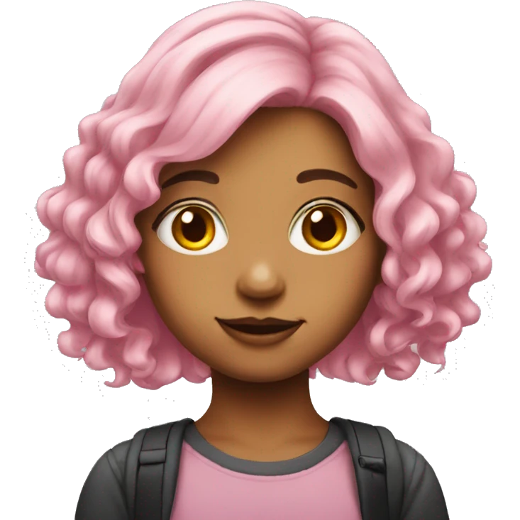 pink haired girl portrait emoji