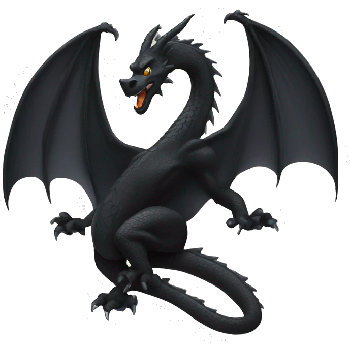 Stylized black dragon  emoji