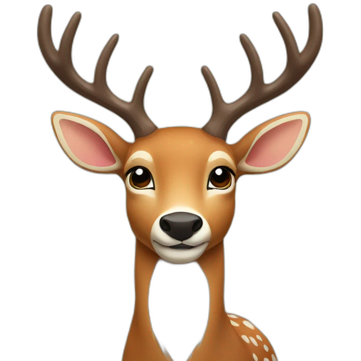 friendly deer emoji