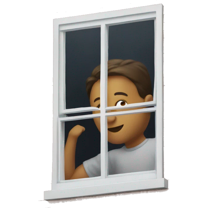 My friend stuck in a window  emoji