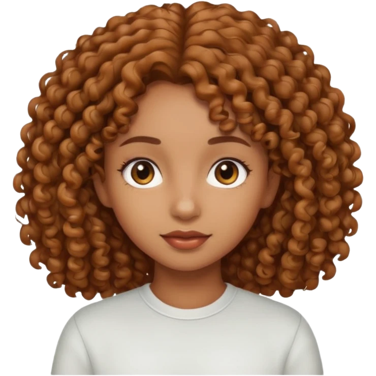 A brown girl with light brown curly hair  emoji