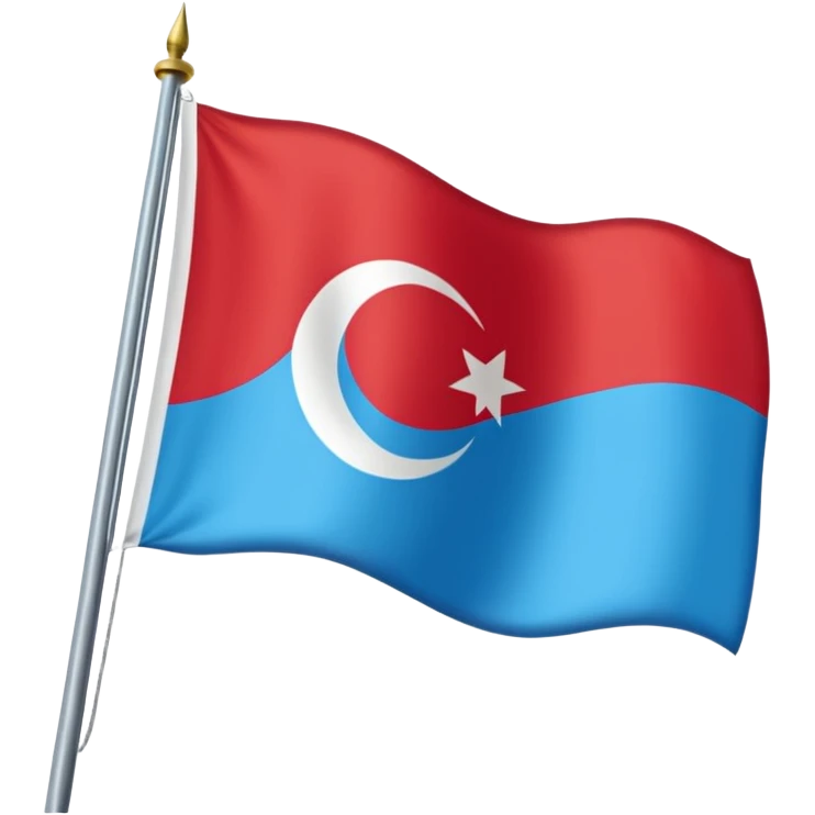 Doğu Türkistan Bayrağı+Türk Bayrağı+Azerbaycan Bayrağı emoji
