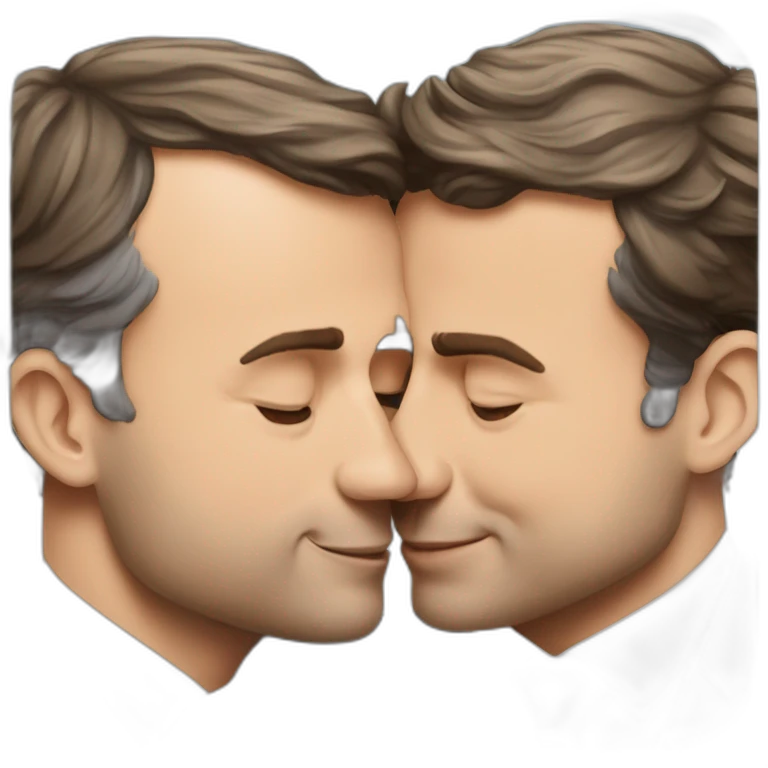 Emmanuel macron kissing Gerald Darmanin emoji
