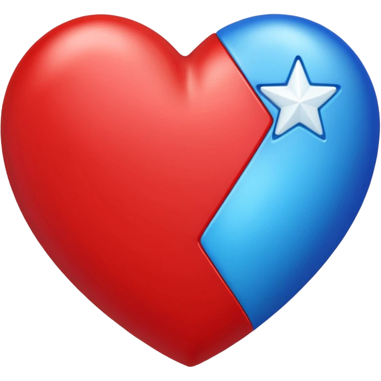 A red heart with a blue star inside emoji